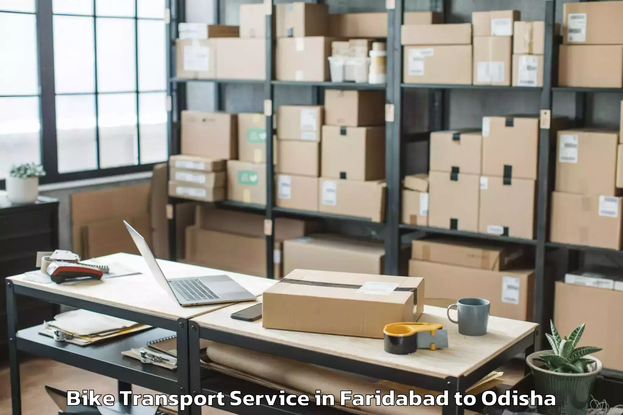 Quality Faridabad to Thuamul Rampur Bike Transport